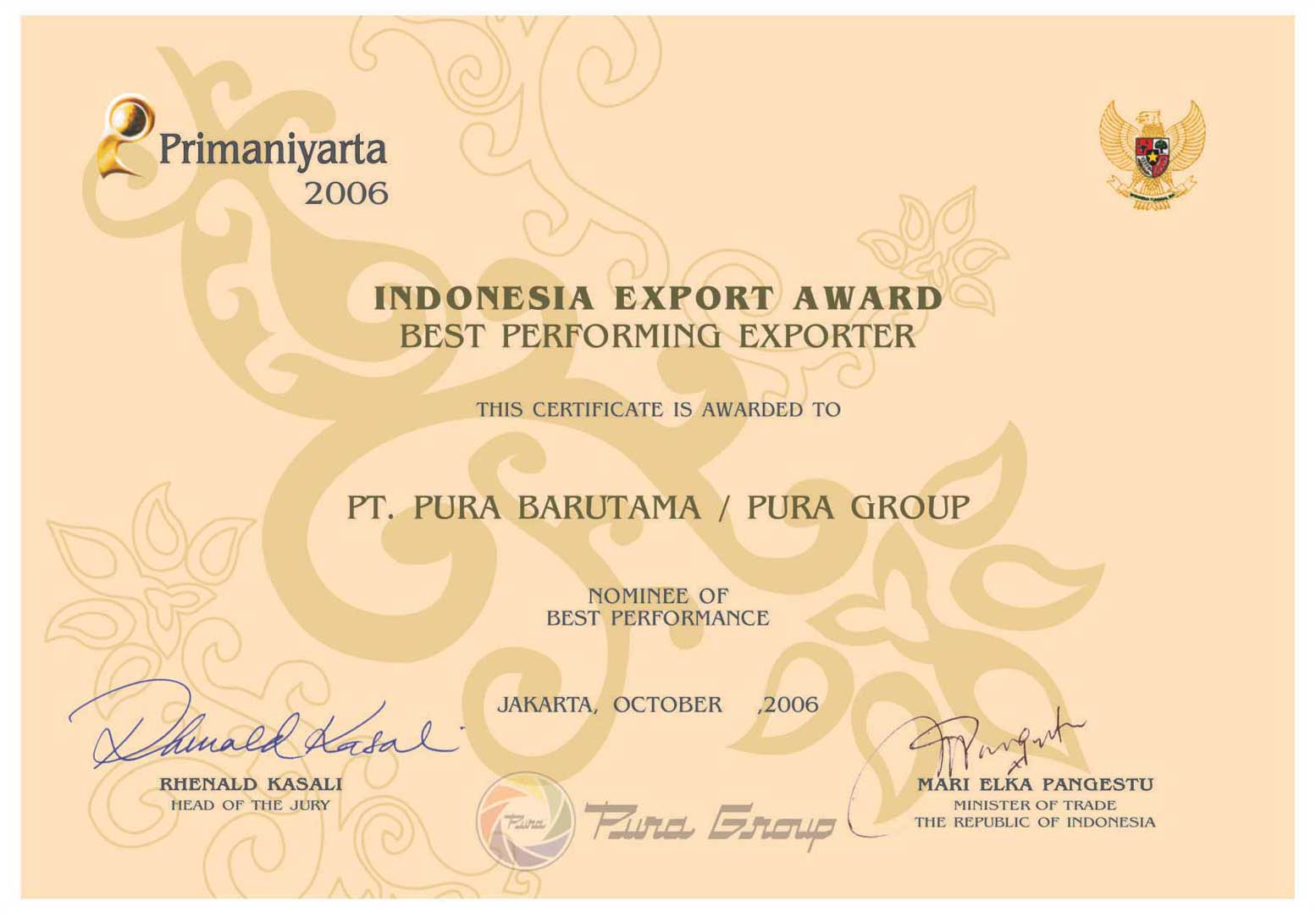 NOMINASI PRIMANIYARTA 2006